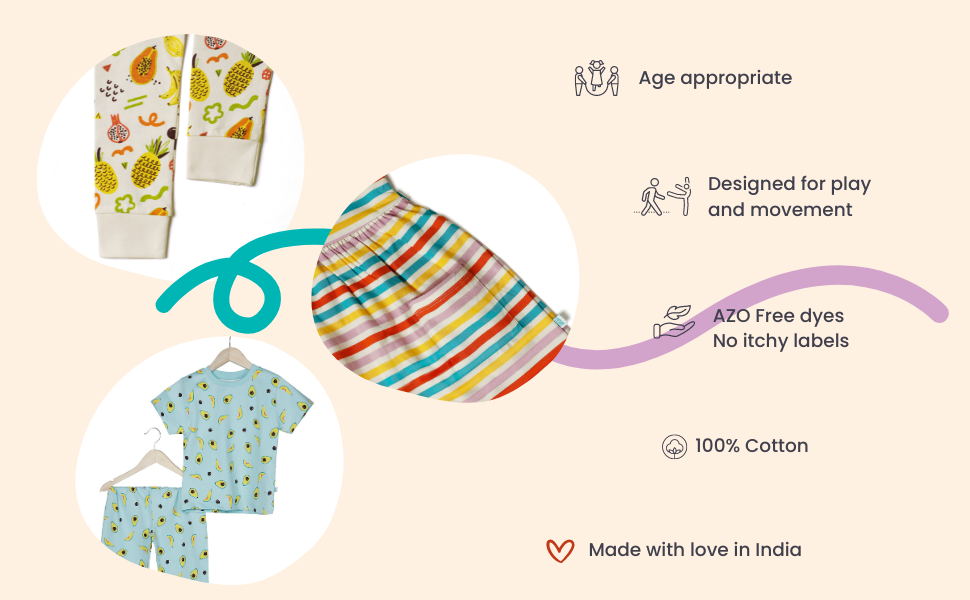 Age Appropriate, AZO Free dyes, no itchy labels, 100% Cotton