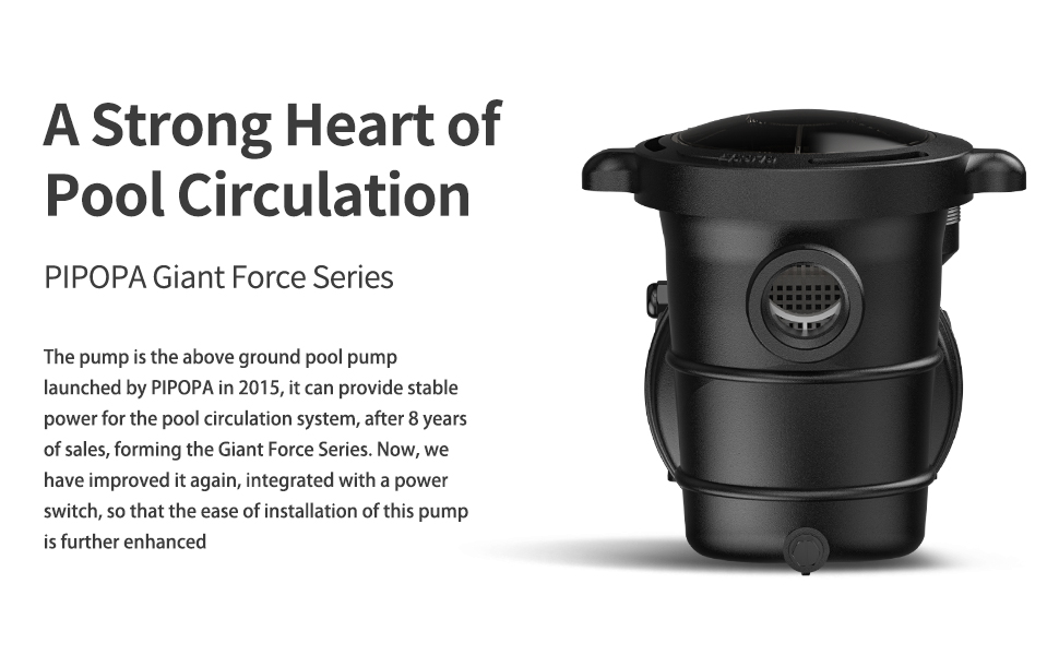 BRIOPAWS 1.5HP Pool Pump, 4200GPH Flow, 36FT Head Lift