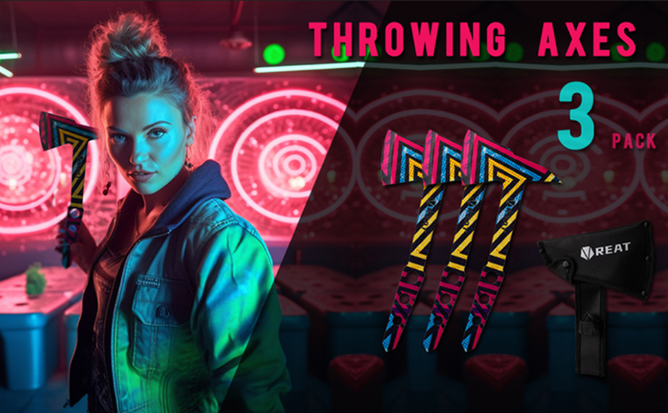 REAT Throwing Axes Tomahawks with Nylon Sheath, 11" Full