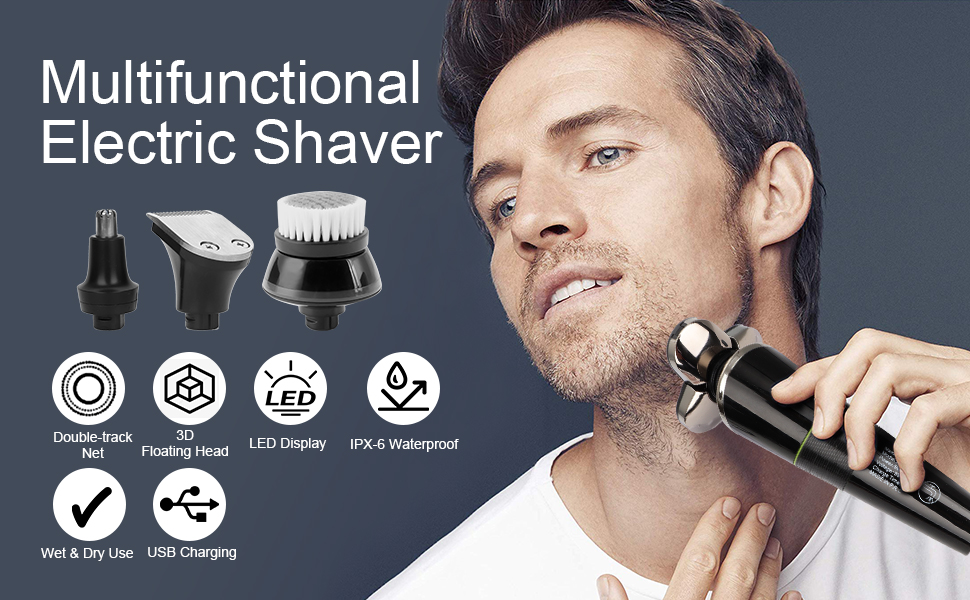 Snowtaros Electric Razors for Men, 4 in 1 Electric Shavers Cordless
