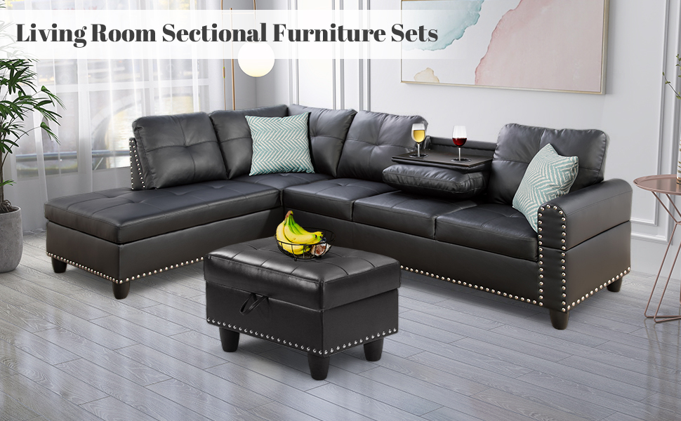 l shaped sectional couch with ottoman