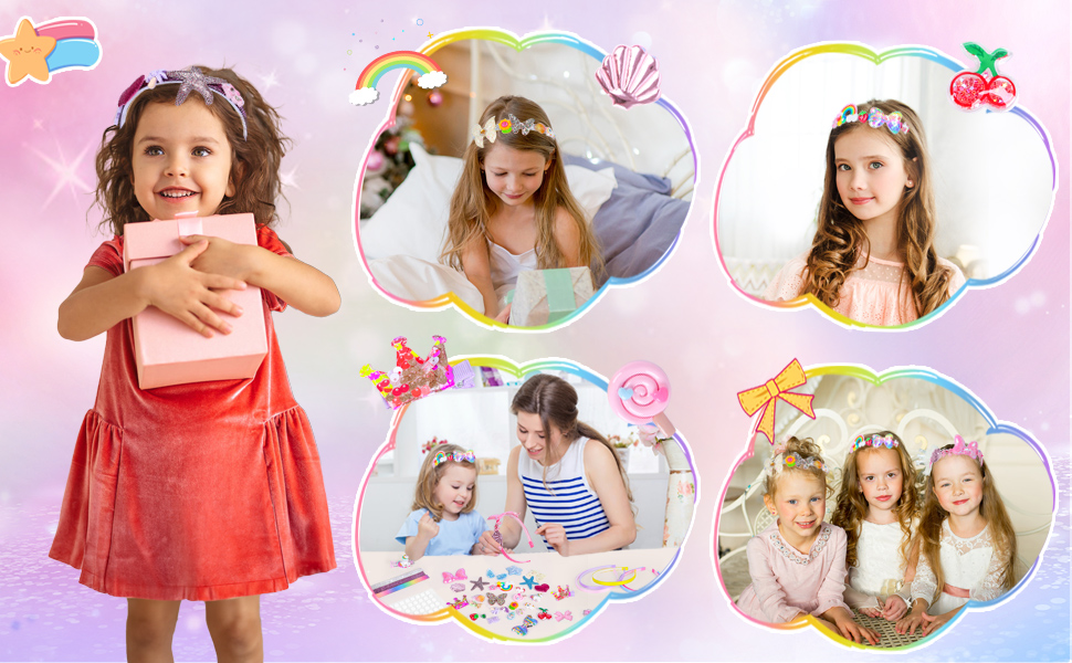 SUNtoys DIY Girls Birthday Presents Hair Accessories for Girls Gifts for 4-12 Year Old Girls,Toys for 5-12 Year Old Girls Arts and Crafts for Kids Presents for 6-12 Year Old Girls Friendship Bracelet 11 3