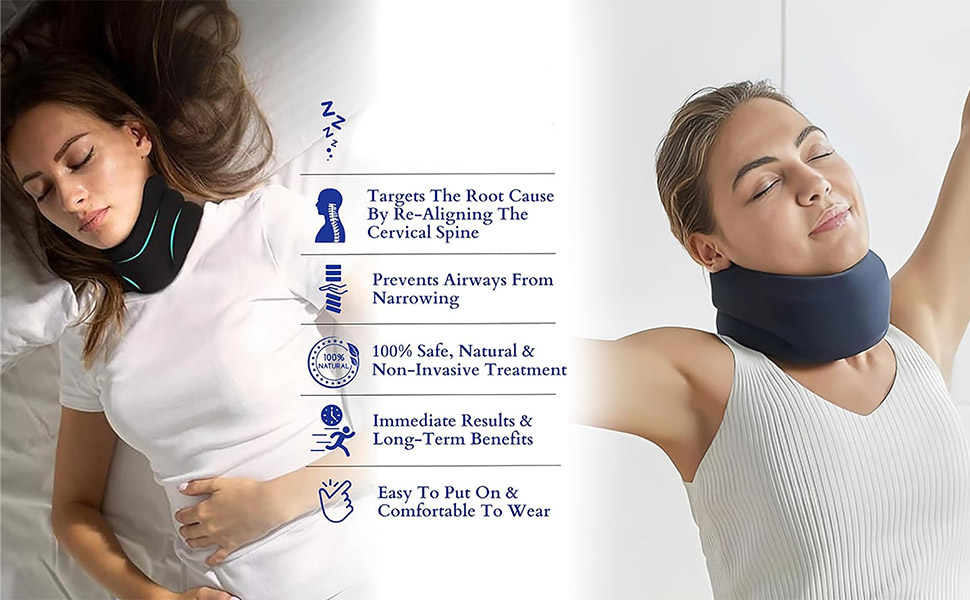 Cervicorrect Neck Brace for Sleep Apnea, Neck Brace by Healthy Lab Co, Neck Collars for Pain for