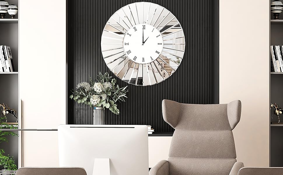 SHYFOY 24'' Decorative Wall Clocks for Living Room Decor