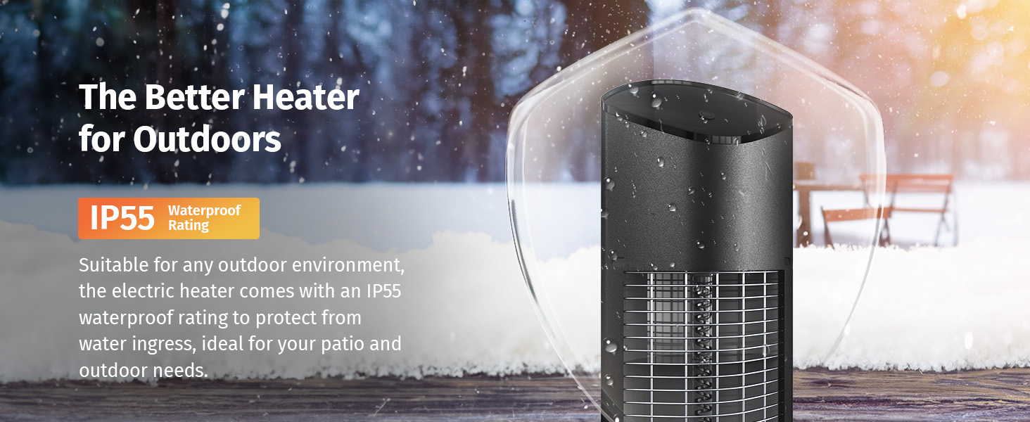 EAST OAK Electric Outdoor Heater, 1500W Portable Patio