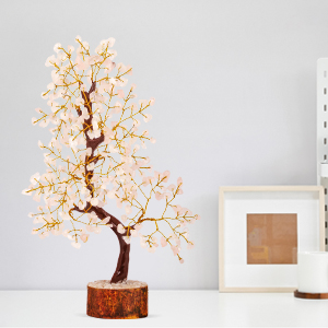 rose quartz crystal tree feng shui home decor