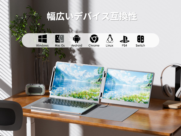 Amazon.co.jp: LGGST ポータブルモニター デュアルモニター 14