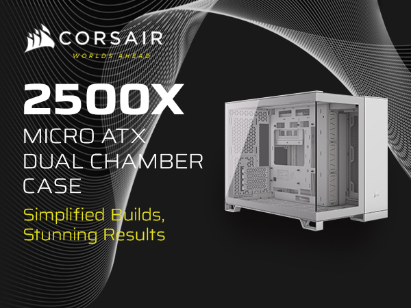 CORSAIR 2500X Tempered Glass mATX PC Case – No Fans Included