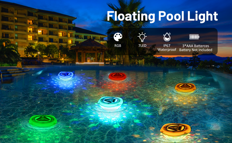 Esoes Bathtub Disco Light Waterproof Led Bath Lights RGB Floating Underwater Disco Light for