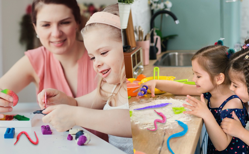 SHENGSEN 12 Pieces Fuzzy Worm Toys Worms On String Bulk