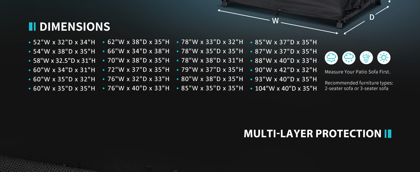 Multiple sizes