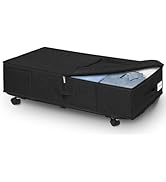 punemi Under Bed Storage Containers With Wheels, 8.7 Inches Tall Underbed Storage Containers With...