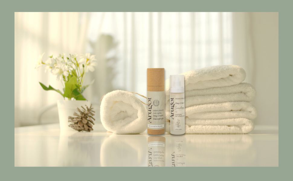Arugot Organic Snowdrop Day Cream Lotion Hydrating nourish botanicals White Lily Natural ingredients
