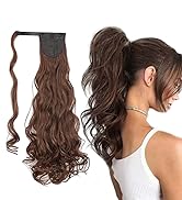 Gairyan Long Curly Ponytail Extension Wrap Around Clip in Ponytail Hair Extensions Wavy 24 inch S...
