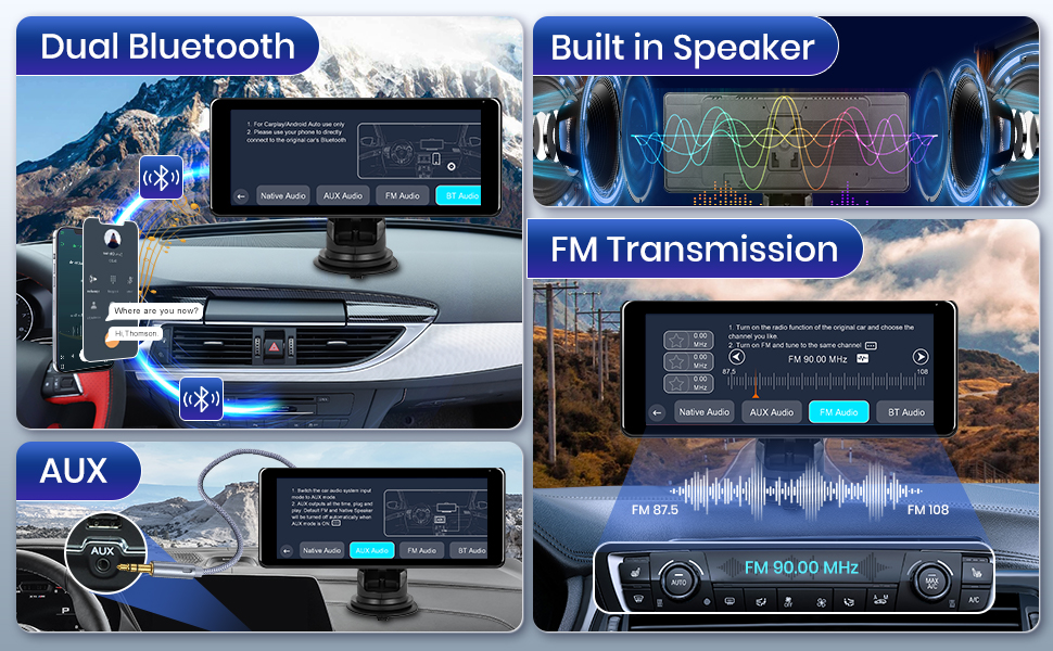 Amazon.co.jp: Hodozzy 4K 車の表示 Apple Carplay 車のステレオ