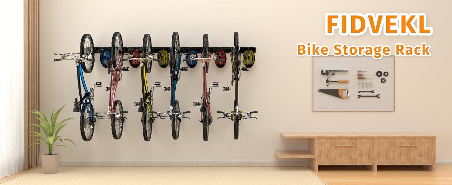 Bike Rack Garage,Bike Storage Rack,6 Heavy Duty Bike