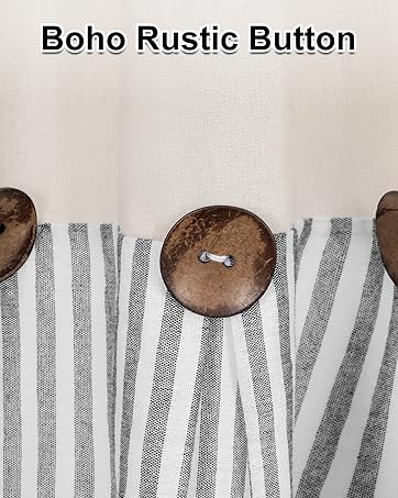 Boho Rustic Button Curtains