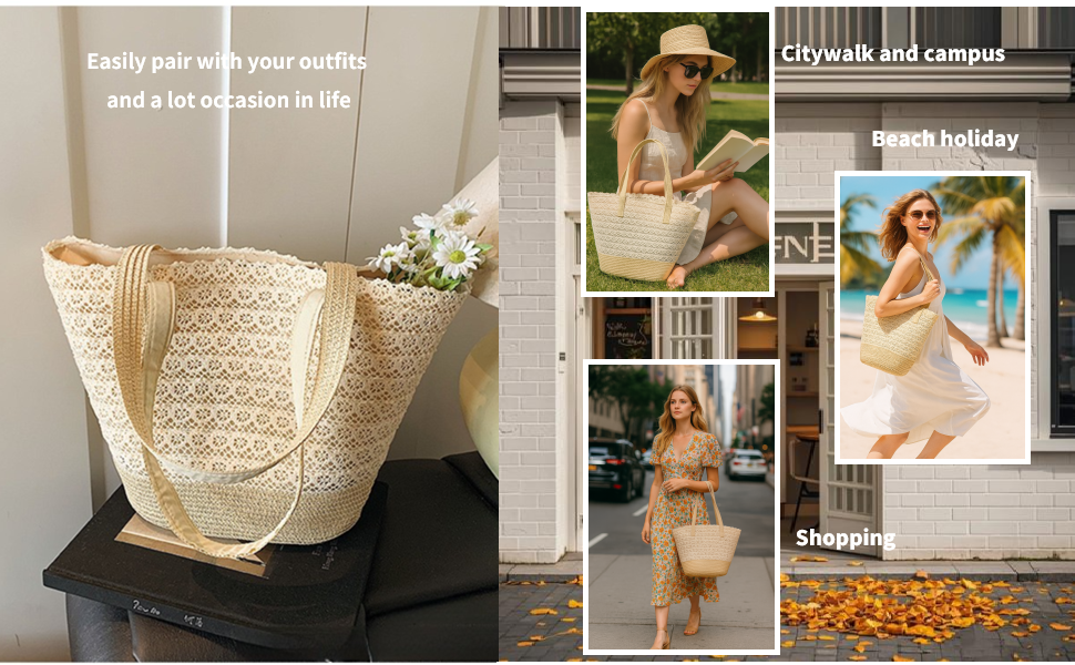 shoulder tote beach bag for women