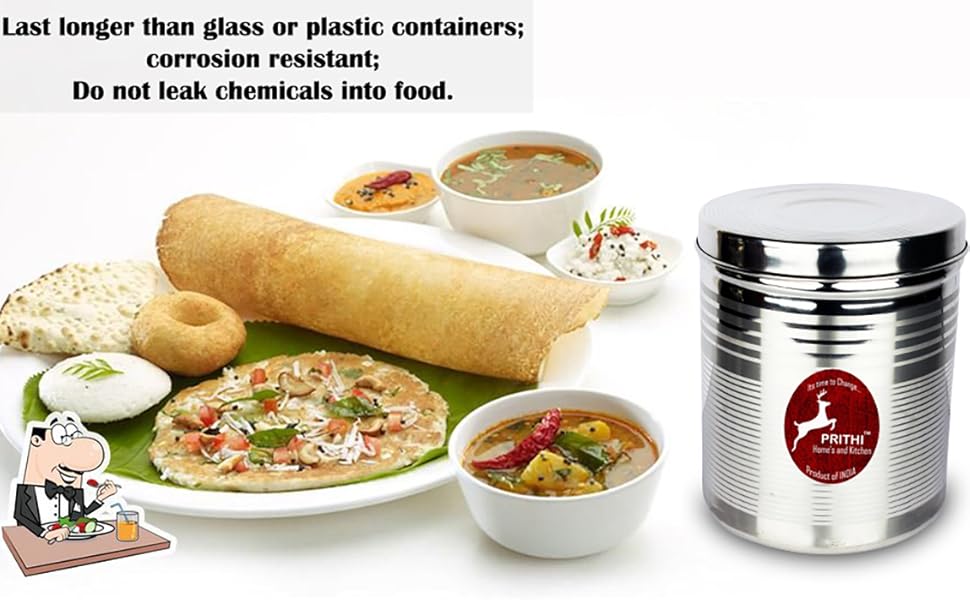 Prithi Home's and Kitchen Stainless Steel Idli Dosa Batter Container