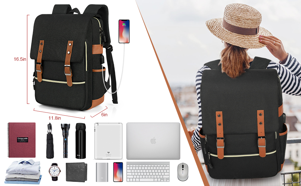 Laptop Backpack 15.6inch School Backpack for Women Men Waterproof