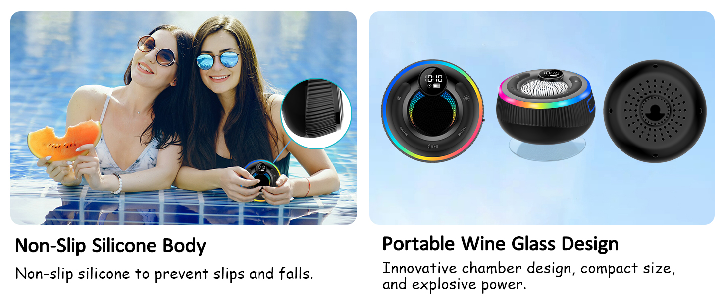 Split product image showing portable cup holders with non-slip silicone design and multiple disc attachments for different cup sizes.