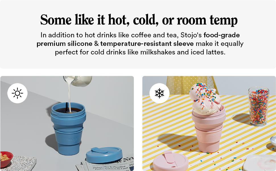 STOJO Titan Collapsible Travel Cup With Straw Ink Black