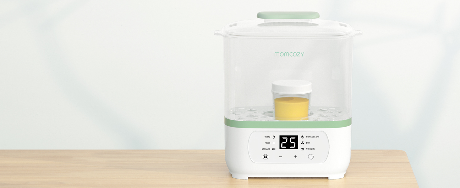 Produktaufnahme eines White-Box-Geräts mit glühendem Licht auf einer Holzoberfläche mit sanfter Hintergrundunschärfe. Das Digitaldisplay zeigt Zahlen an.