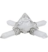 Rockcloud Pyramid Energy Generator,Reiki Chakra Healing Crystal Stone,Rock Quartz