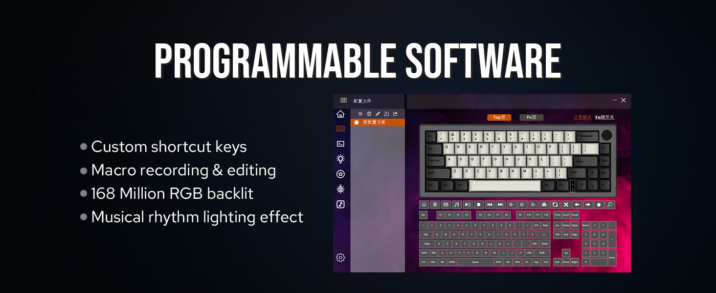EK68 65% Wireless Gaming Keyboard, Hot Swappable