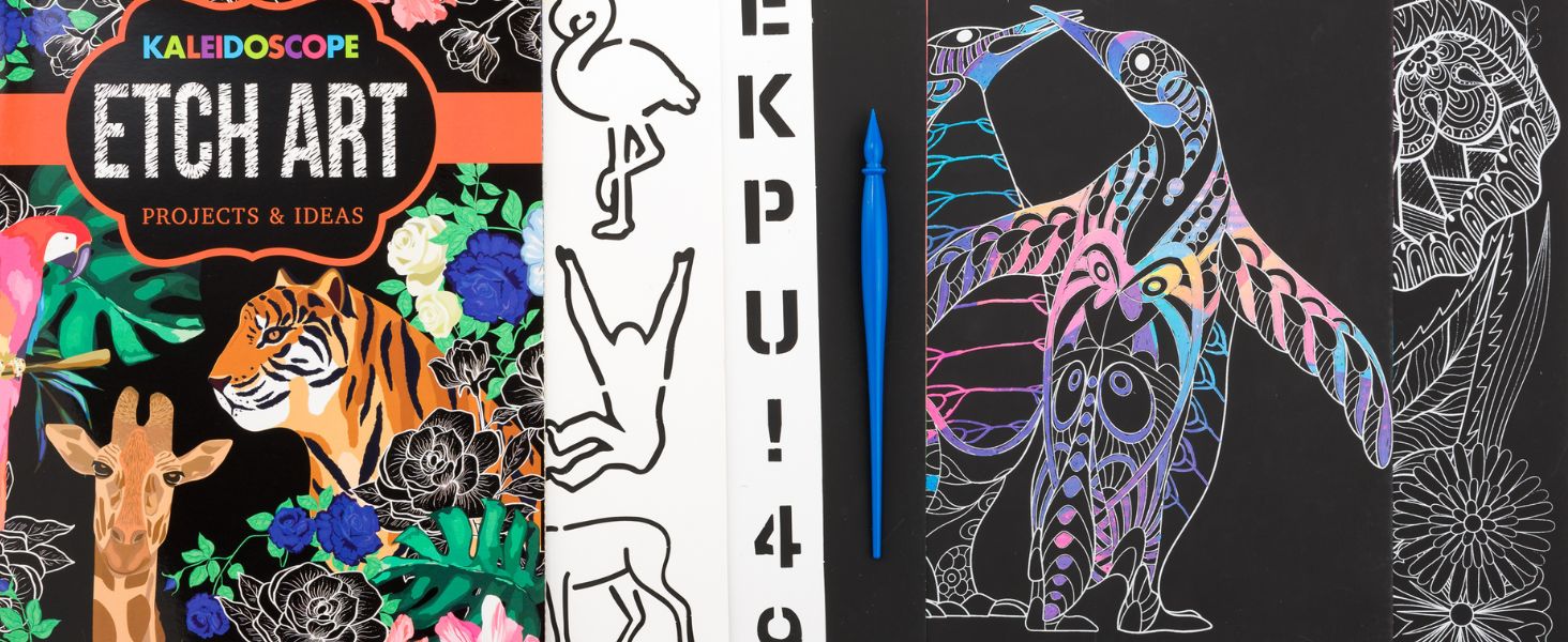 Hinkler Kaleidoscope Etch Art Creations Butterfly Garden Scratch