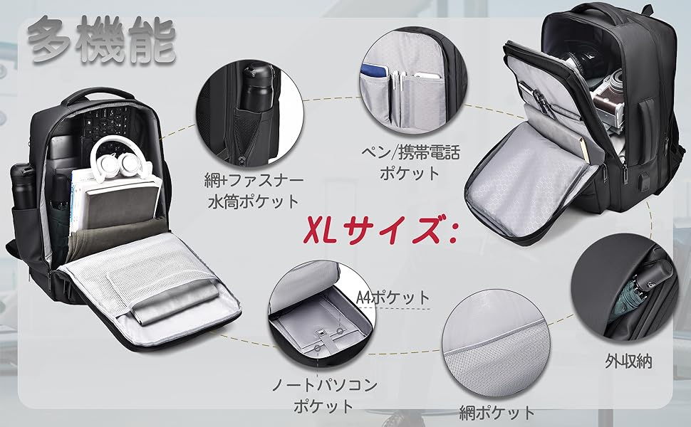リュック ビジネスリュック バックパックメンズ 多機能ポケット