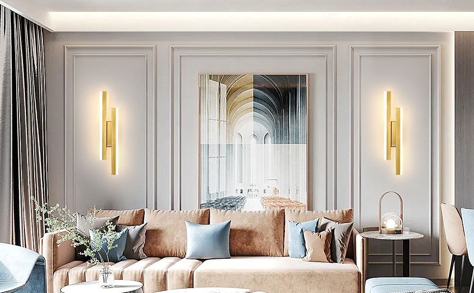Modern Gold Acrylic Indoor LED  Wall Lights 16W 