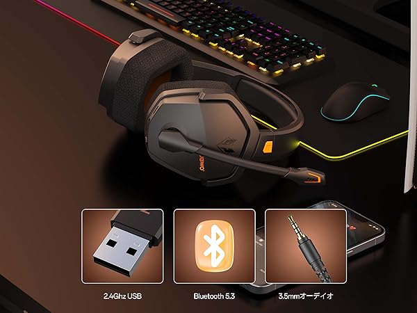 Amazon | NUBWO ワイヤレスゲーミングヘッドセット マイク付き