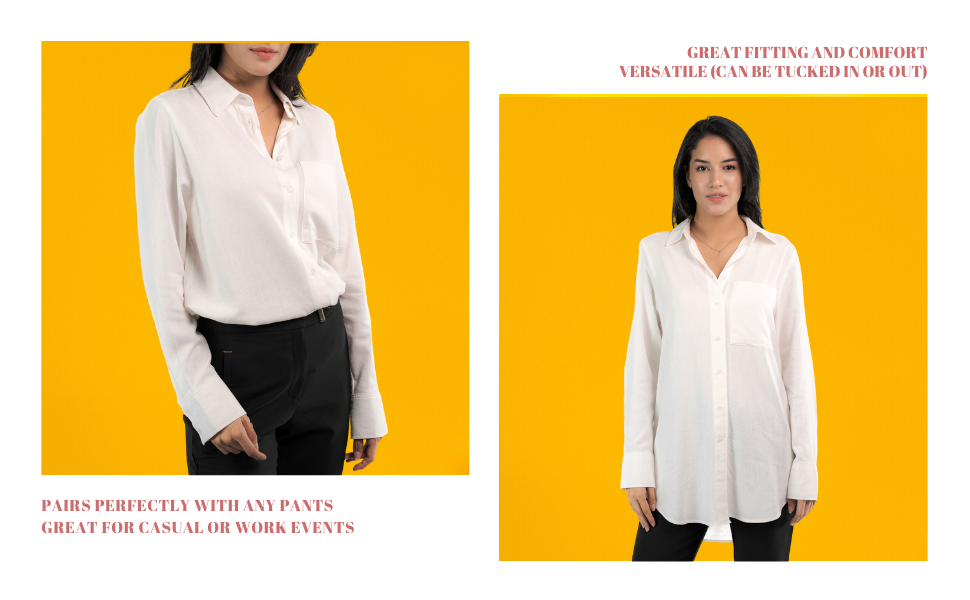 SANDY & SID 2025 Womens Button Down Shirt Linen Oversize
