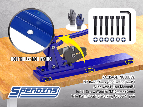 SPENDINS 24 Inch Bench Swaging Cutting Tool, Wire Rope