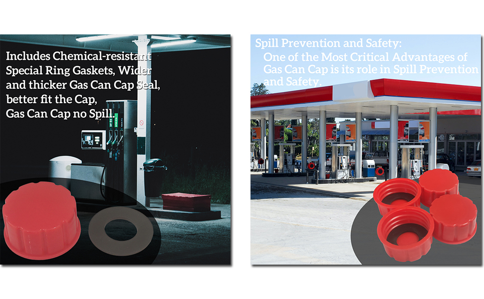 Universal Gas Can Caps 4 Pack For 1/2/3/5 Gallon and all