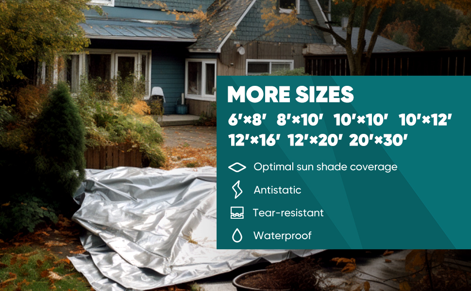 Zeonly Heavy Duty Tarp 10x12FT 2 Pack,10Mil Thick Black