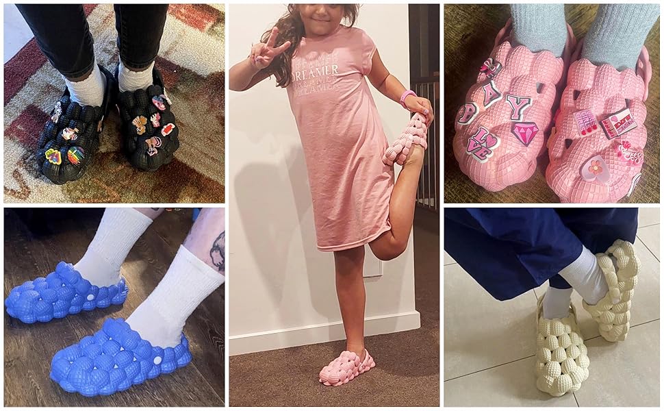 Kids Bubble Slides Shoes with Charms Garden Clogs