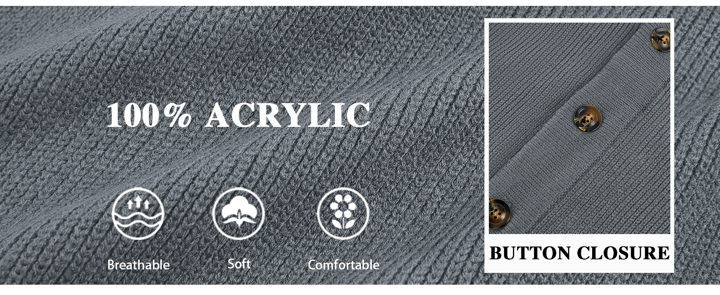 Mens Cardigan Sweater Cable Knit