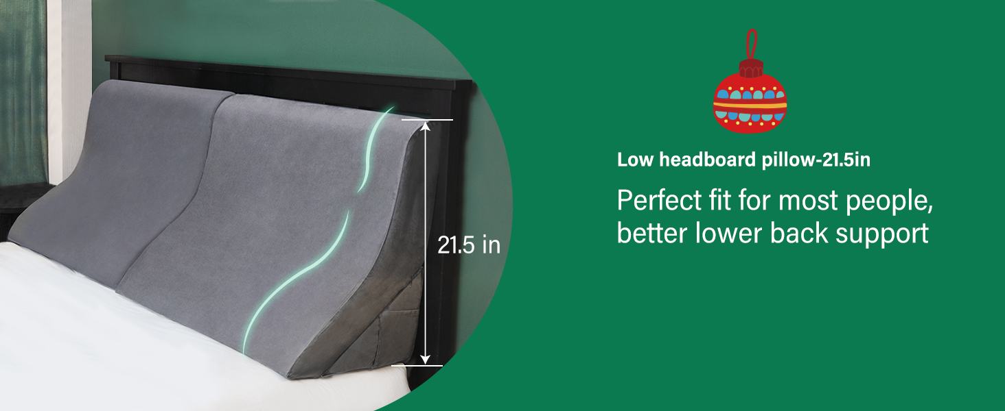 Vekkia Headboard Bed Wedge Pillow Set Foam, Adjustable