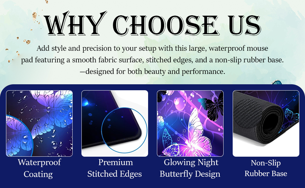 KRESHU Glowing Night Butterflies Gaming Mouse Pad SPN-MC368P