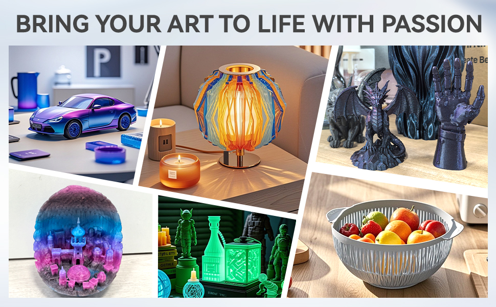 Epelay 3D Printing Filament, Silk PLA Printer Filament 1.75mm, Shiny Dual Color Change, Neatly Wound Bundle, 4 x 250g Spools for FDM Printers 20 Ideal for decorative and artistic projects like holiday ornaments, gifts, and DIY crafts.