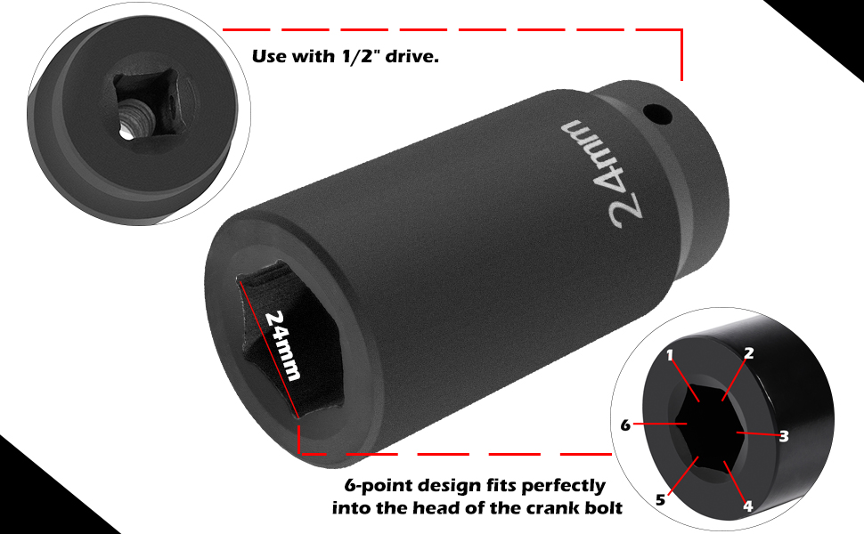 77070 24mm Crank Bolt Socket Harmonic Balancer Socket Tool