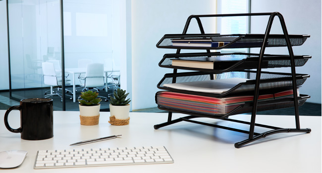 Desk Organiser Mesh 4 Tier Desk Storage Organiser