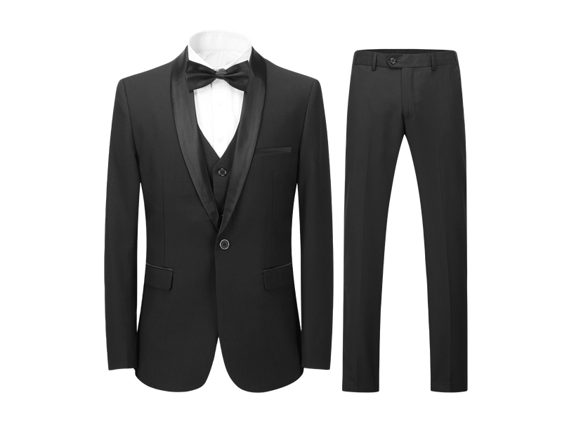 Sliktaa Mens Suits 3 Pieces Slim Fit Wedding Formal Dinner Suit Black One Button Notched Lapel Tuxedo Blazer Jacket Trousers and Waistcoat 9 blazer
