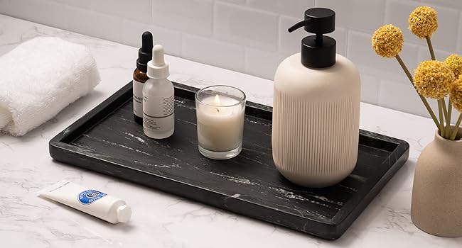 marble bathroom tray