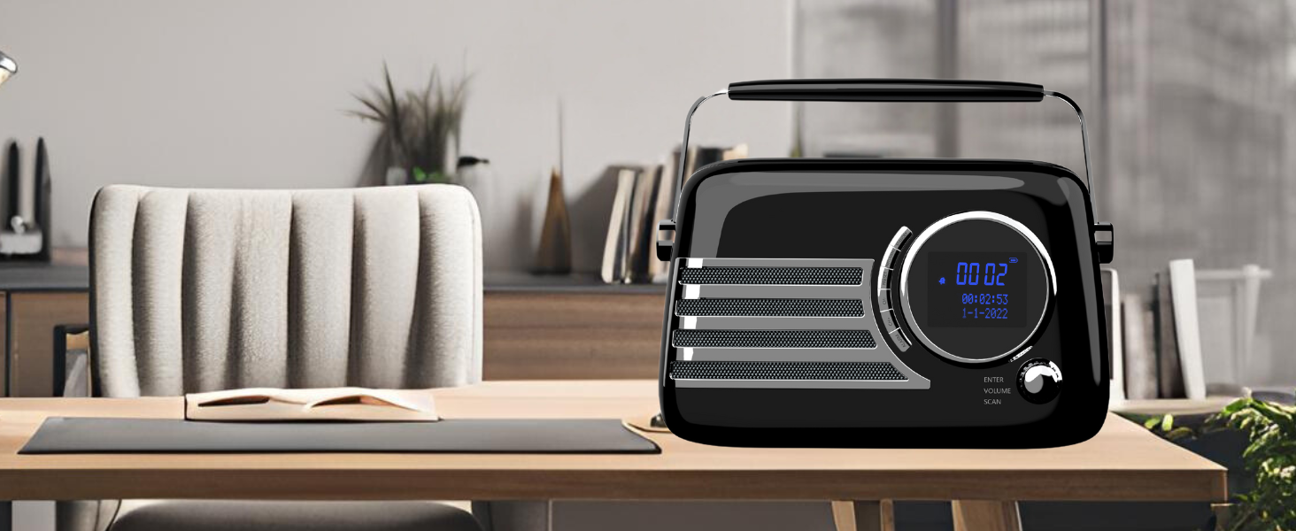UK Technology DAB DAB+ FM Digital Radio, Portable DAB Radio & Bluetooth