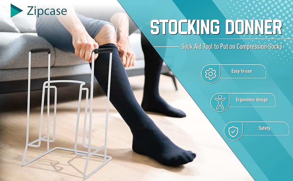 Zipcase Stocking Donner, Sock Aid Tool to Put on