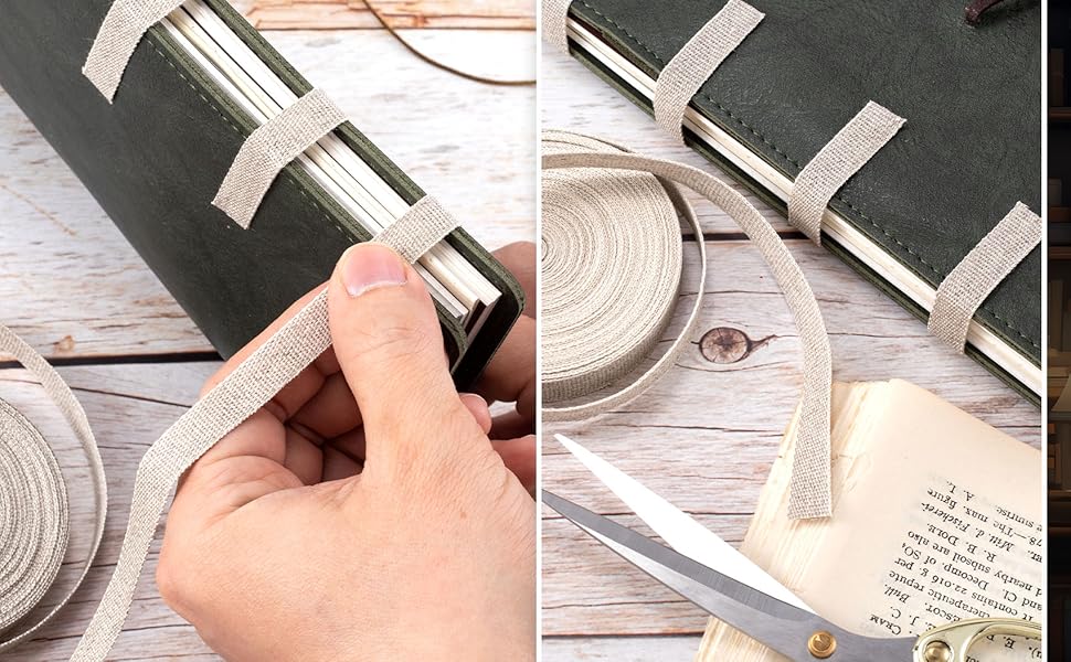 Mxxipp 5.47 Yards Linen Binding Book Tape Bookbinding