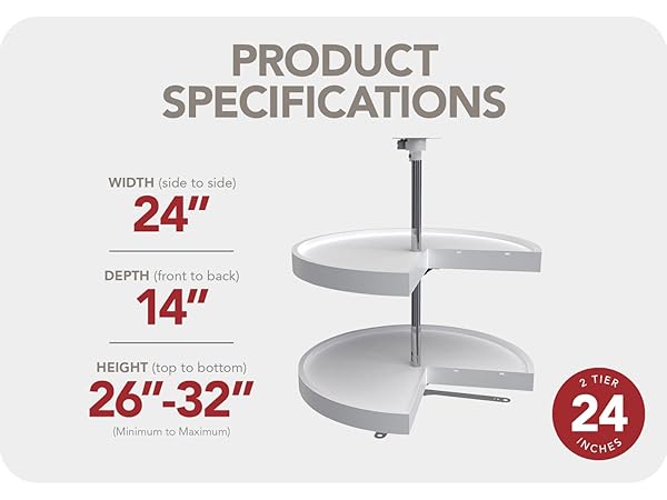 Rev-A-Shelf 2 Tier Pie-Cut Lazy Susan for Corner Base